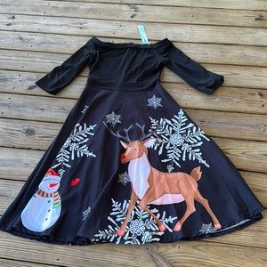 Dresso women’s black Christmas holiday dress size M